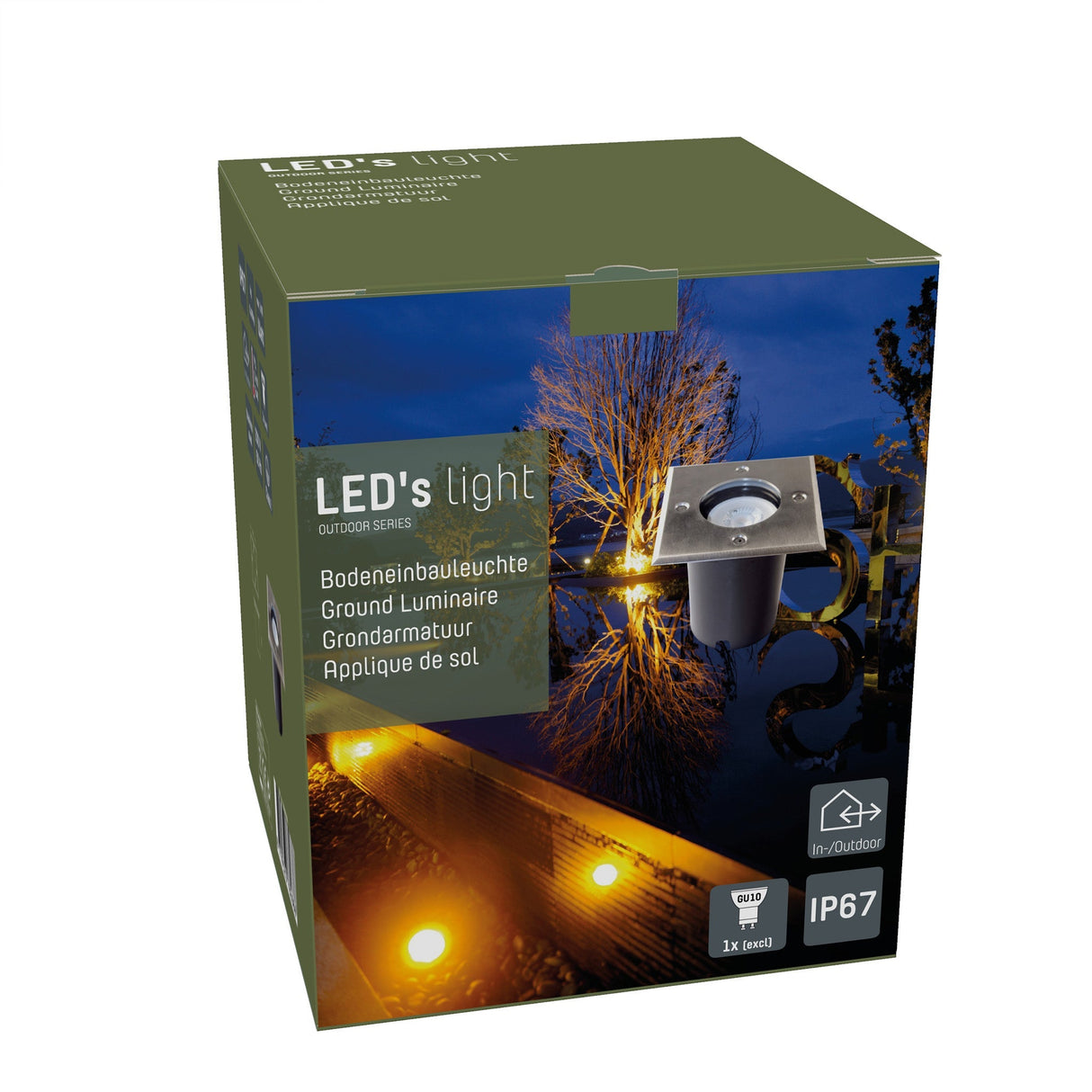 LED Grondspot Inbouw Vierkant - GU10 Fitting - Max 35W - IP67 Waterdicht - Berijdbaar 1500kg - Zwart