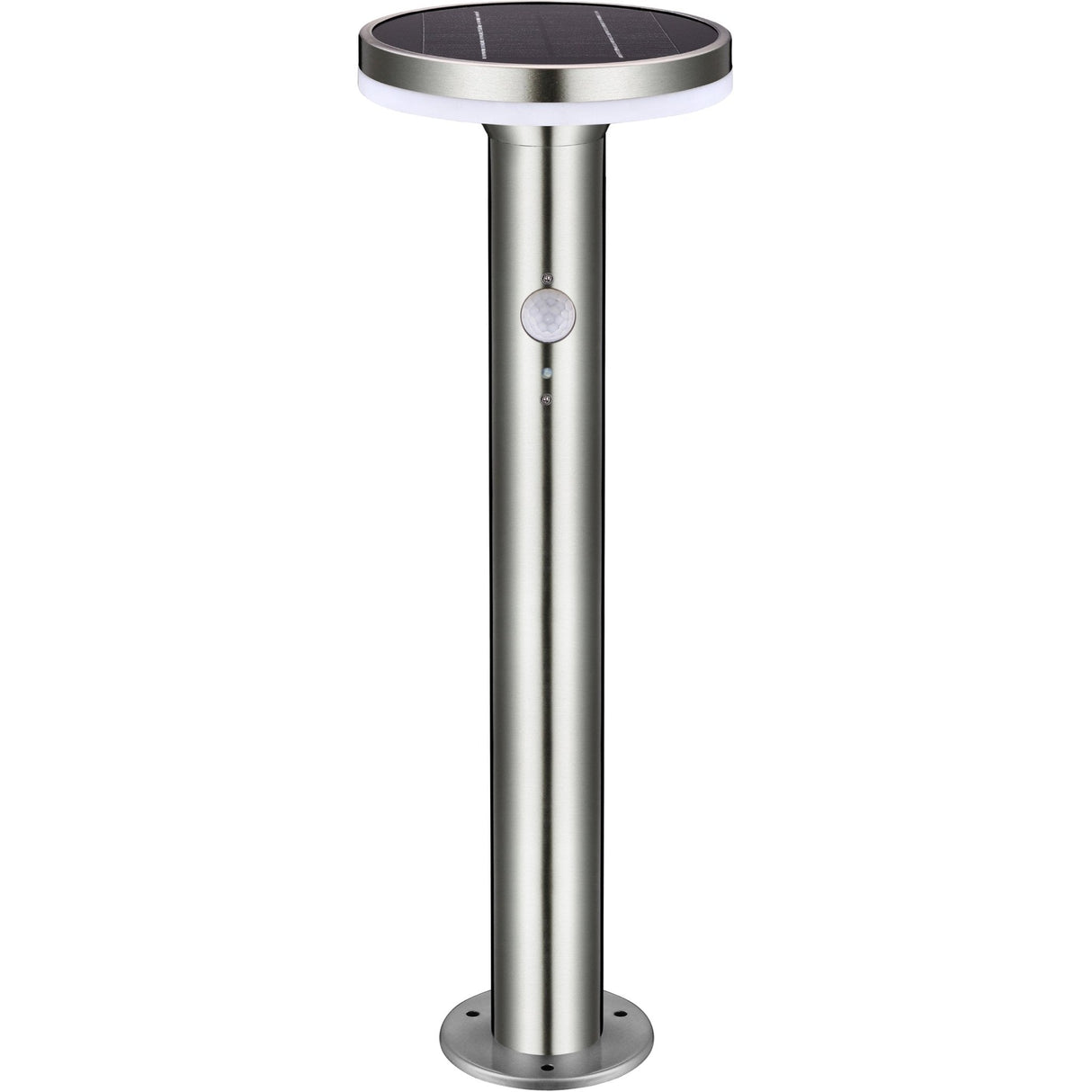 LED Solar Lantaarnpaal - 600 lumen - Warmwit 2700K - Bewegingssensor - 3 Standen - IP44 - RVS Zilver