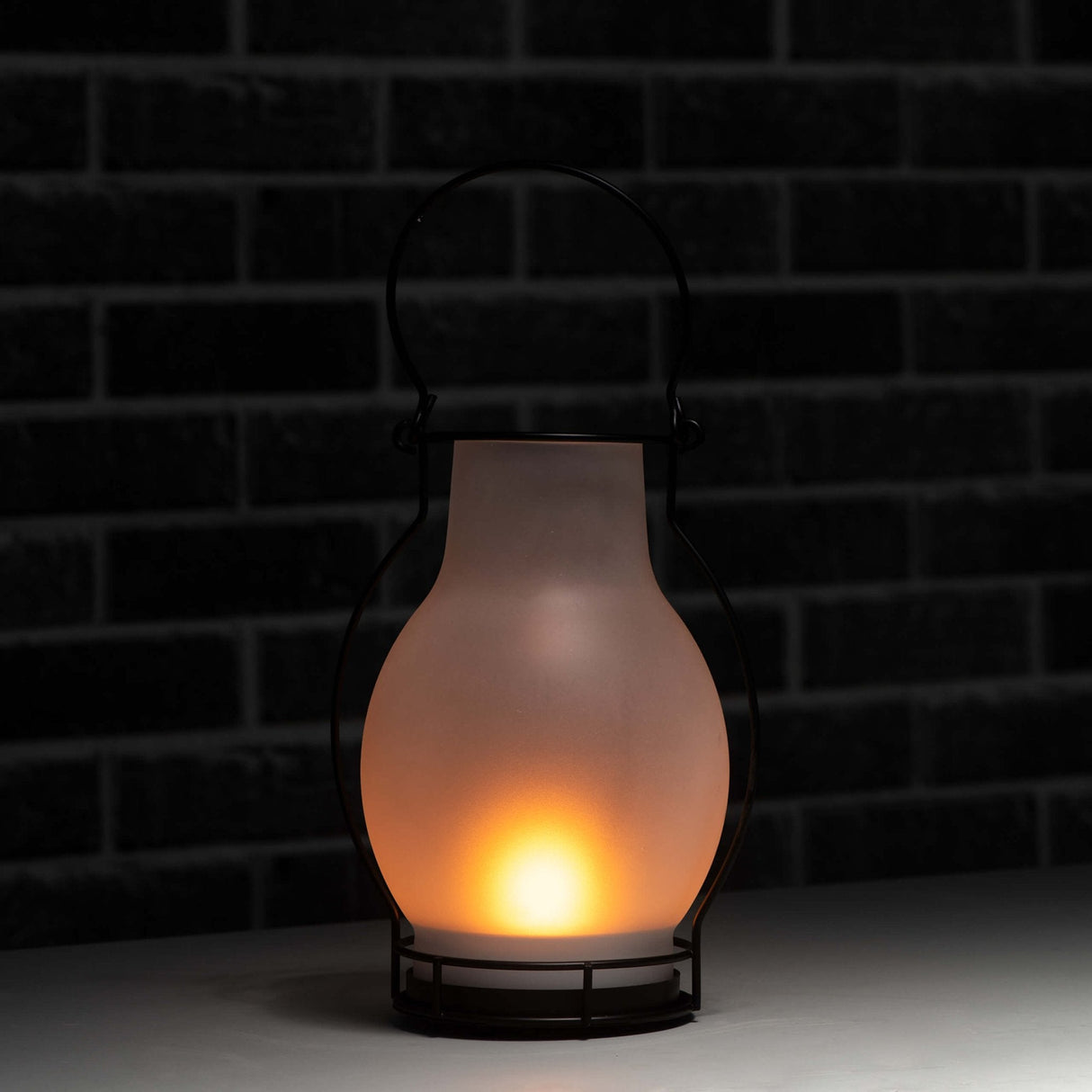 LED Solar olielamp 3 lumen - Extra warmwit 2700K - Sensor - IP44 - 28cm - Glas