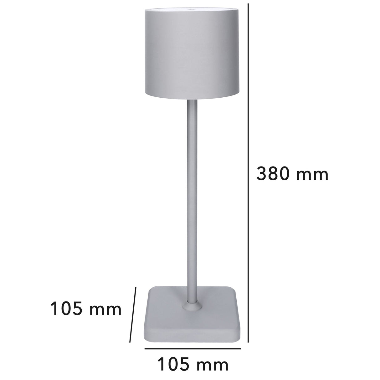 Oplaadbare LED Tafellamp 175 Lumen - Dimbaar - 3 Lichtkleuren - Touch - IP54 - Grijs
