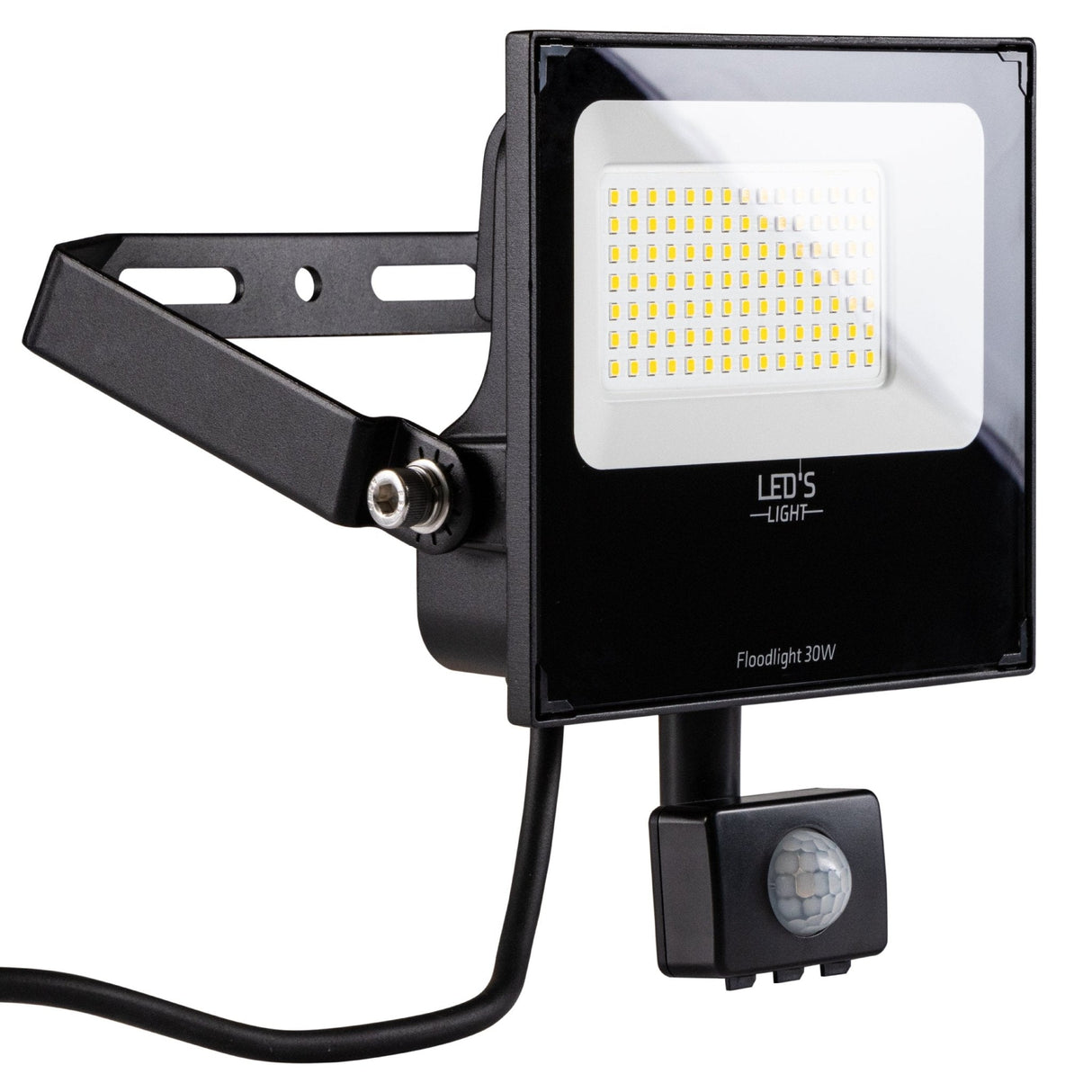 LED Schijnwerper 30W met Sensor - 4100 lumen - Koelwit 4000K - PIR Bewegingssensor - IP65 - Zwart
