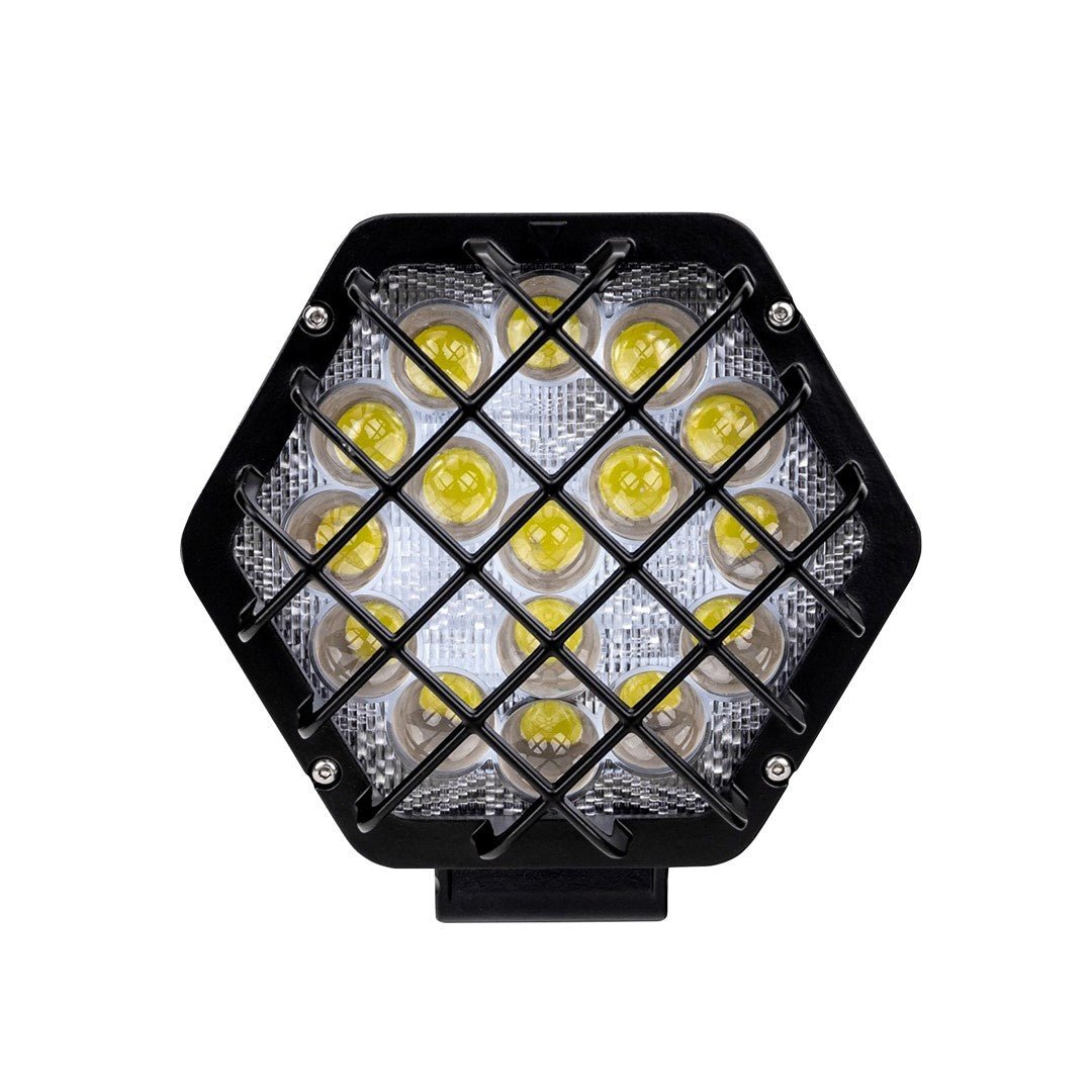 Projecteur LED 48 W - feu de travail HEX~2300 lumens - 12 V & 24 V CC | blanc lumière du jour 6500 K | IP67 - LEDPLANET.NL
