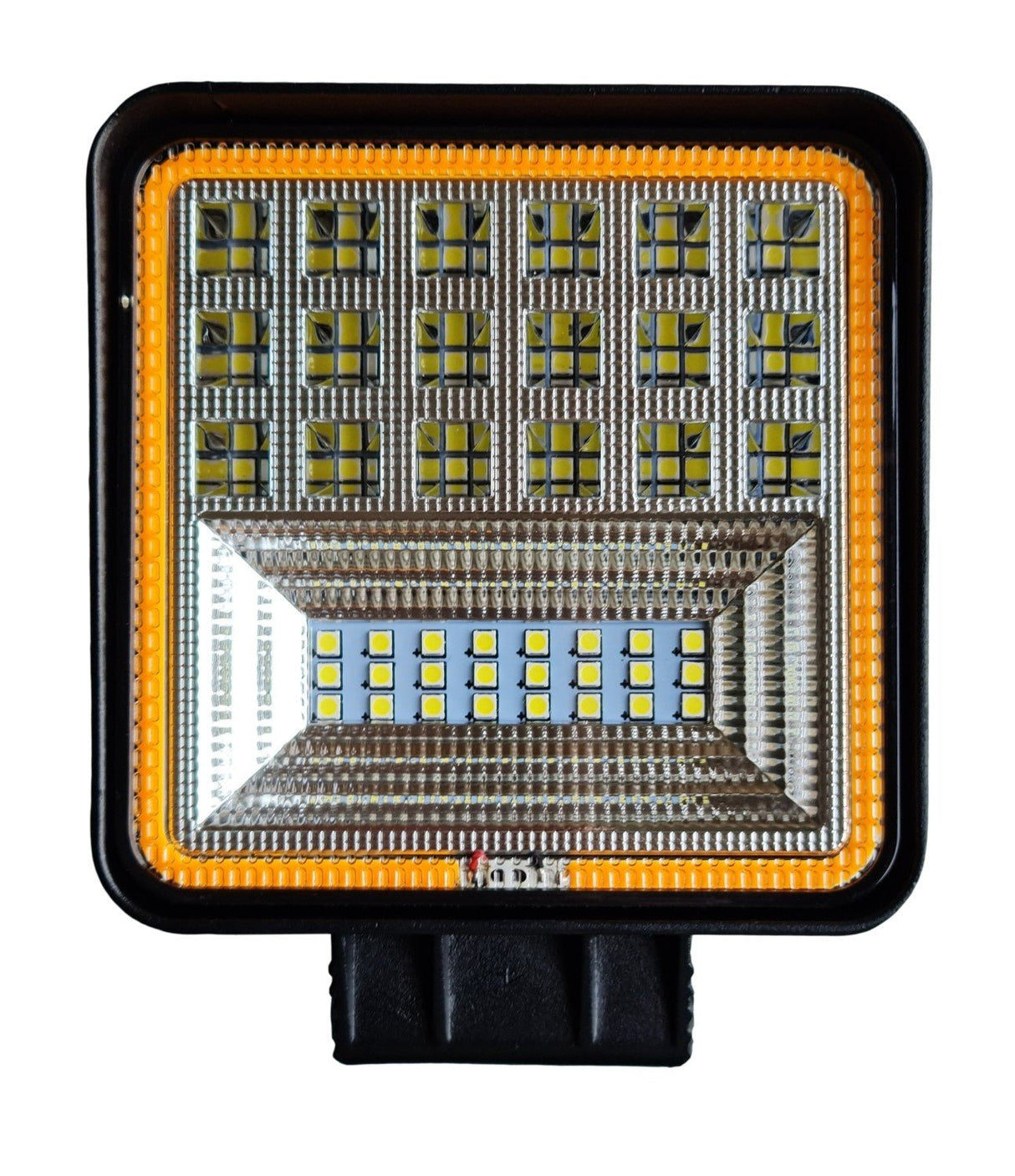 Phare de travail + feu clignotant carré | projecteur LED 42x3=126 W | 10–60 volts | 6000 K + orange| IP67 - LEDPLANET.NL