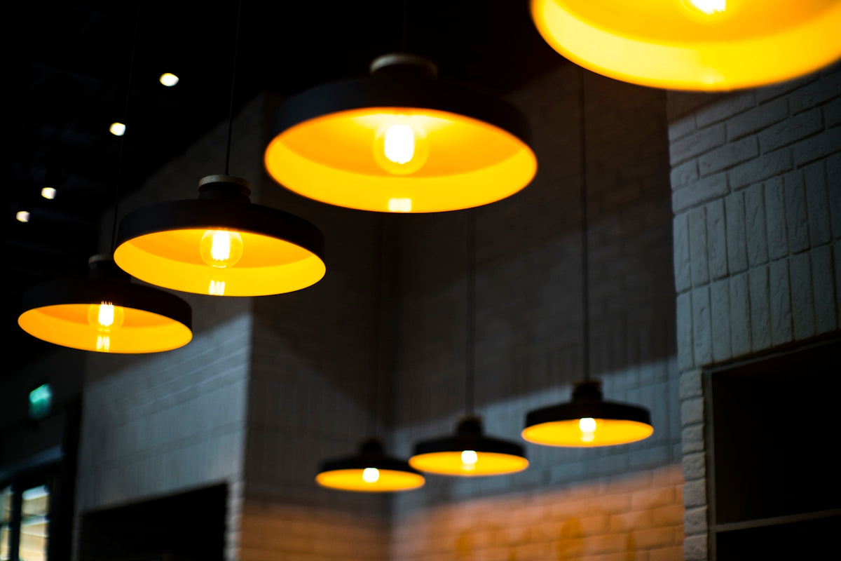 turned-on pendant lamps