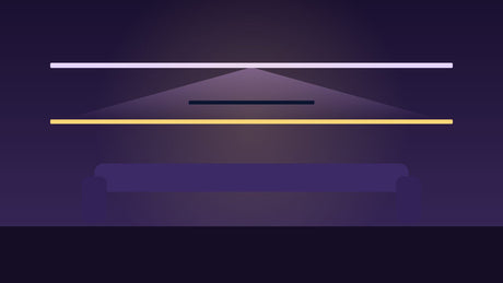 Indirecte LED-verlichting boven en onder een tv-meubel