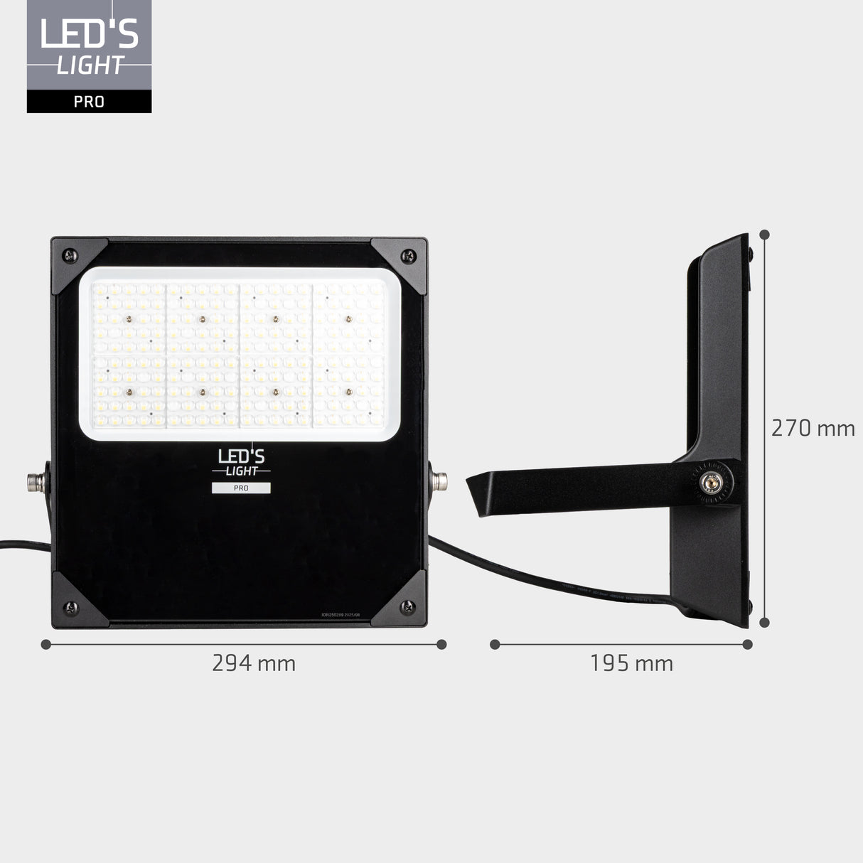 LED Schijnwerper 14000 Lumen - 100W - Koelwit 4000K - Verstelbaar vermogen - IP66 IK08 - Zwart