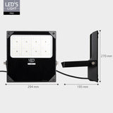 LED Schijnwerper 14000 Lumen - 100W - Koelwit 4000K - Verstelbaar vermogen - IP66 IK08 - Zwart