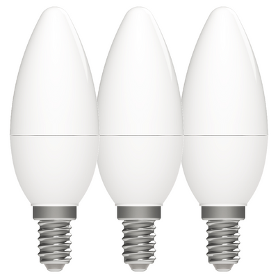 LED Kaars C35 470 Lumen - 4.9W - 2700K Warmwit - E14 Fitting - 3 Stuks