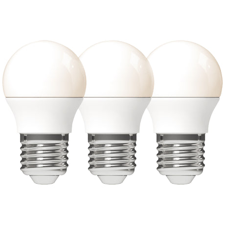 LED Lamp E27 470 lumen - 4.9W - Warmwit 2700K - G45 Kogel - Opaal - 3 stuks