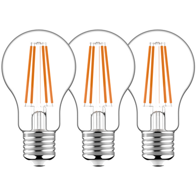 LED Filament Peerlamp E27 806 Lumen - 7W - Warmwit 2700K - Helder Glas - 3 stuks