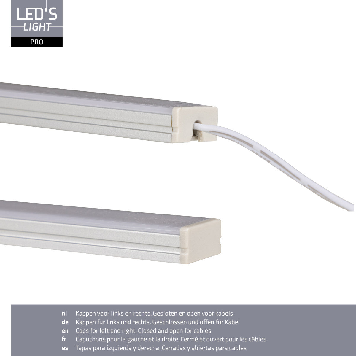Goulotte LED en aluminium - Blanche - 800 mm - éclairage d’escalier - 15 pièces