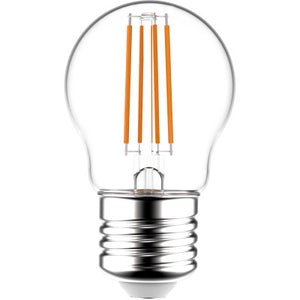 Lampe à filament LED 470 lumens - 4,5W - Blanc chaud 2700K - E27 - Boule G45 - Verre transparent - Rétro