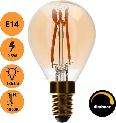 Ampoule à filament LED Proventa DECO E14 - Modèle XS globe - Dimmable - _ 45 mm - Blanc extra chaud