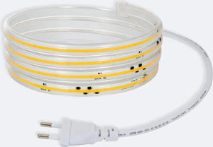 Ruban lumineux LED COB 230 V – Blanc chaud 3000 K – 10 W/m – 1000 lm/m – IP65 – Découpable – Rouleau de 50 m