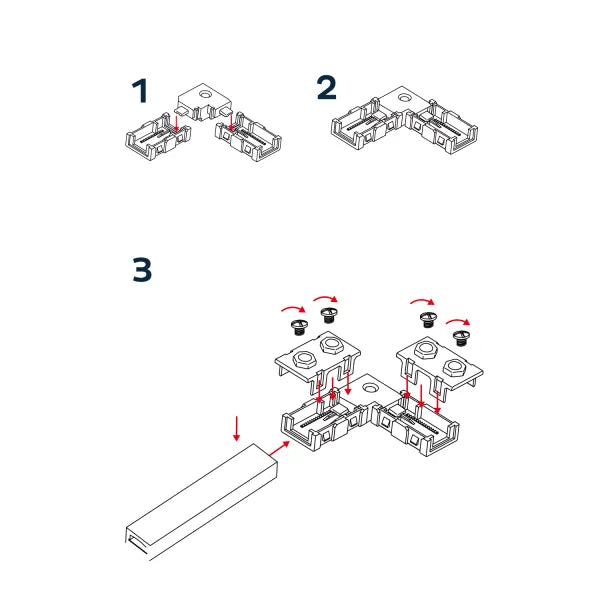 Lichtslang L-connector 2 stuks 230V AC - compleet