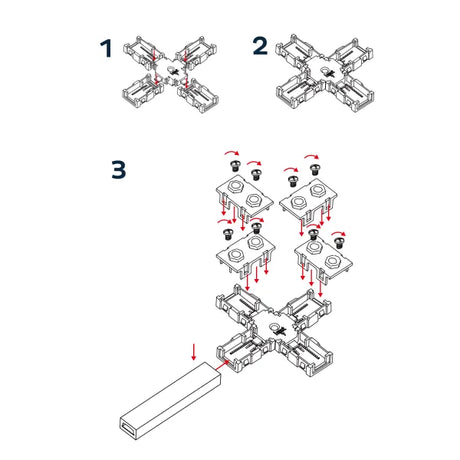 Lichtslang kruis-connector 230V AC, compleet