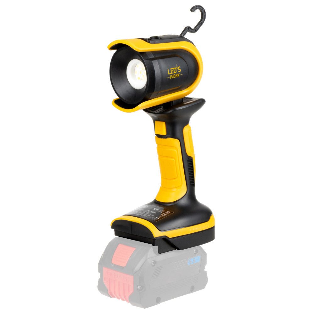 18V Accu Werklamp - 500 Lumen - Dimbaar - Koelwit 5000K - Inclusief Adapters - Voor Bosch, Makita, Einhell, Metabo