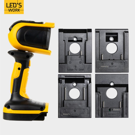 18V Accu Werklamp - 500 Lumen - Dimbaar - Koelwit 5000K - Inclusief Adapters - Voor Bosch, Makita, Einhell, Metabo