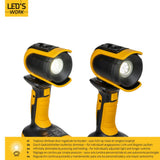 18V Accu Werklamp - 500 Lumen - Dimbaar - Koelwit 5000K - Inclusief Adapters - Voor Bosch, Makita, Einhell, Metabo