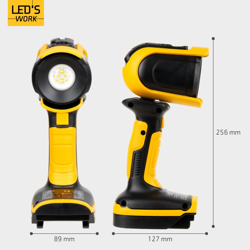 18V Accu Werklamp - 500 Lumen - Dimbaar - Koelwit 5000K - Inclusief Adapters - Voor Bosch, Makita, Einhell, Metabo