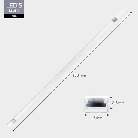 LED Kabelkanaal Aluminium - Wit - 800mm - Trapverlichting - 15 stuks