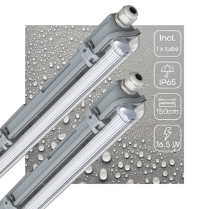 LED TL-Armatuur IP65 3060 Lumen - 16.5W - 4000K Koelwit - 150cm - Waterdicht - 2 Stuks