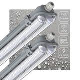 LED Vochtbestendig armatuur dubbel 6120 lumen - 33W - Koelwit 4000K - IP65 - IK08 - 150cm - 2 stuks