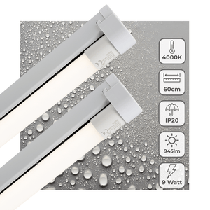 LED TL Armatuur 945 Lumen - 9W - Koelwit - 60cm - IP20 - Inclusief T8 Buis - 2 Stuks