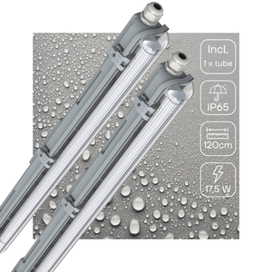Réglette LED IP65 1800 lumens - 17.5W - Blanc froid 4000K - 120cm - Étanche - 2 pièces