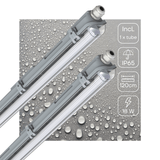 2 PACK - LED's Light LED TL armatuur met lamp 120 cm - Koud wit licht 6500 K - Waterdicht - Complete set