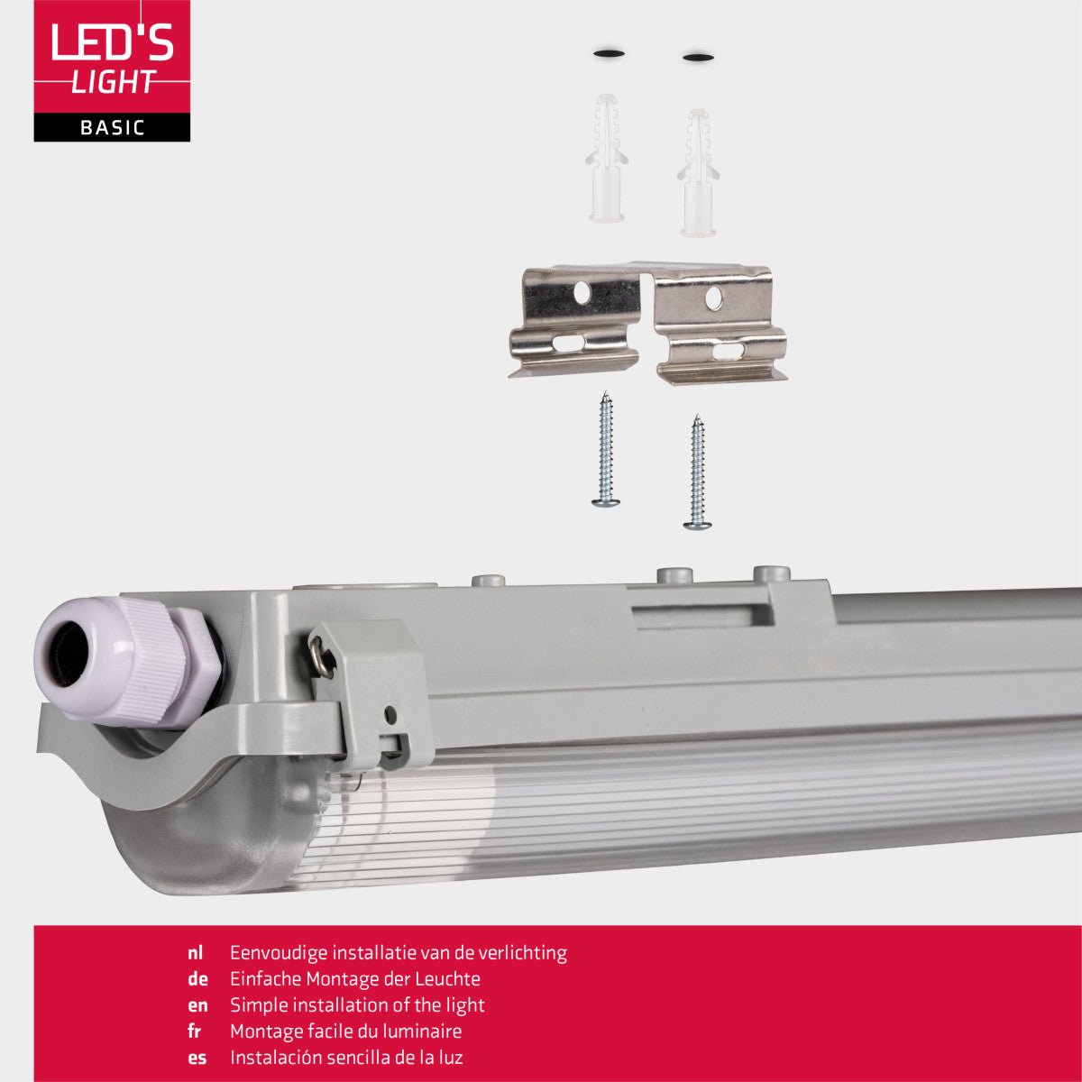 Luminaire LED résistant à l’humidité 2160 lumens - 18W - Blanc lumière du jour 6500K - IP65 - 120cm - 6 pièces