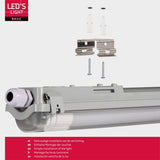 Luminaire LED résistant à l’humidité 2160 lumens - 18W - Blanc lumière du jour 6500K - IP65 - 120cm - 6 pièces