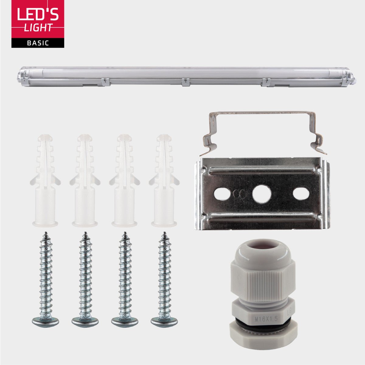 LED Vochtbestendig armatuur 150cm - 2880 lumen - 24W - Daglichtwit 6500K - IP65 - Inclusief LED buis - 2 stuks