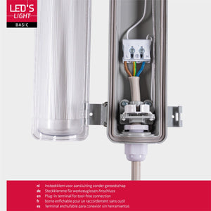 LED Vochtbestendig armatuur 150cm - 2880 lumen - 24W - Daglichtwit 6500K - IP65 - Inclusief LED buis - 2 stuks