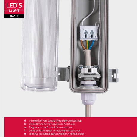 LED Vochtbestendig armatuur 150cm - 2880 lumen - 24W - Daglichtwit 6500K - IP65 - Inclusief LED buis - 2 stuks