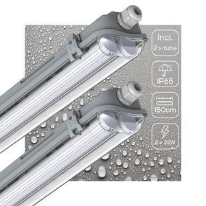 PACK DE 2 - Réglette LED double LED's Light 150 cm - Comprend 2 tubes LED 150 cm - 5760lm