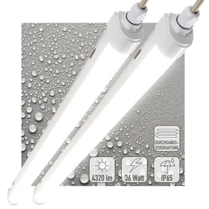 LED Vochtbestendig armatuur 120cm - 4320 lumen - 36W - Koelwit 4000K - IP65 - IK08 - Koppelbaar tot 10 stuks - 2 stuks