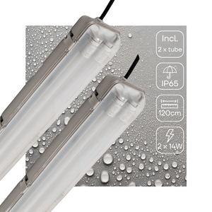 LED Vochtbestendig Armatuur met Sensor 120cm 4200 Lumen - 28W - Koelwit 4000K - IP65 - 2 stuks