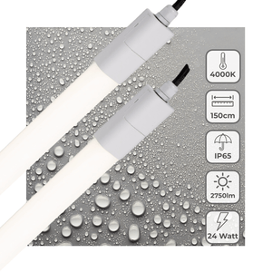 LED Vochtbestendig armatuur 2750 lumen - 24W - Koelwit 4000K - 150cm - IP65 - IK06 - 2 stuks