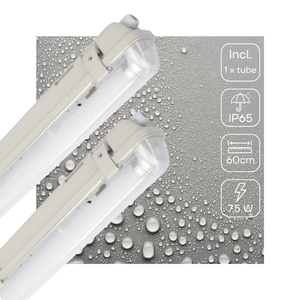 LED Vochtbestendig Armatuur met Sensor - 1125 Lumen - 7.5W - Koelwit 4000K - IP65 - 60cm - 2 stuks