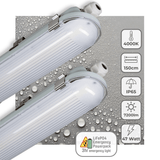 LED Vochtbestendig armatuur 7200 lumen - 47W - Koelwit 4000K - IP65 - Noodaccu - 4 standen - 150cm - 2 stuks