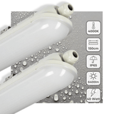 LED TL armatuur compleet koelwit 4000K - 40W 6400 lumen - 150cm IP65 waterdicht IK08 - 2 stuks