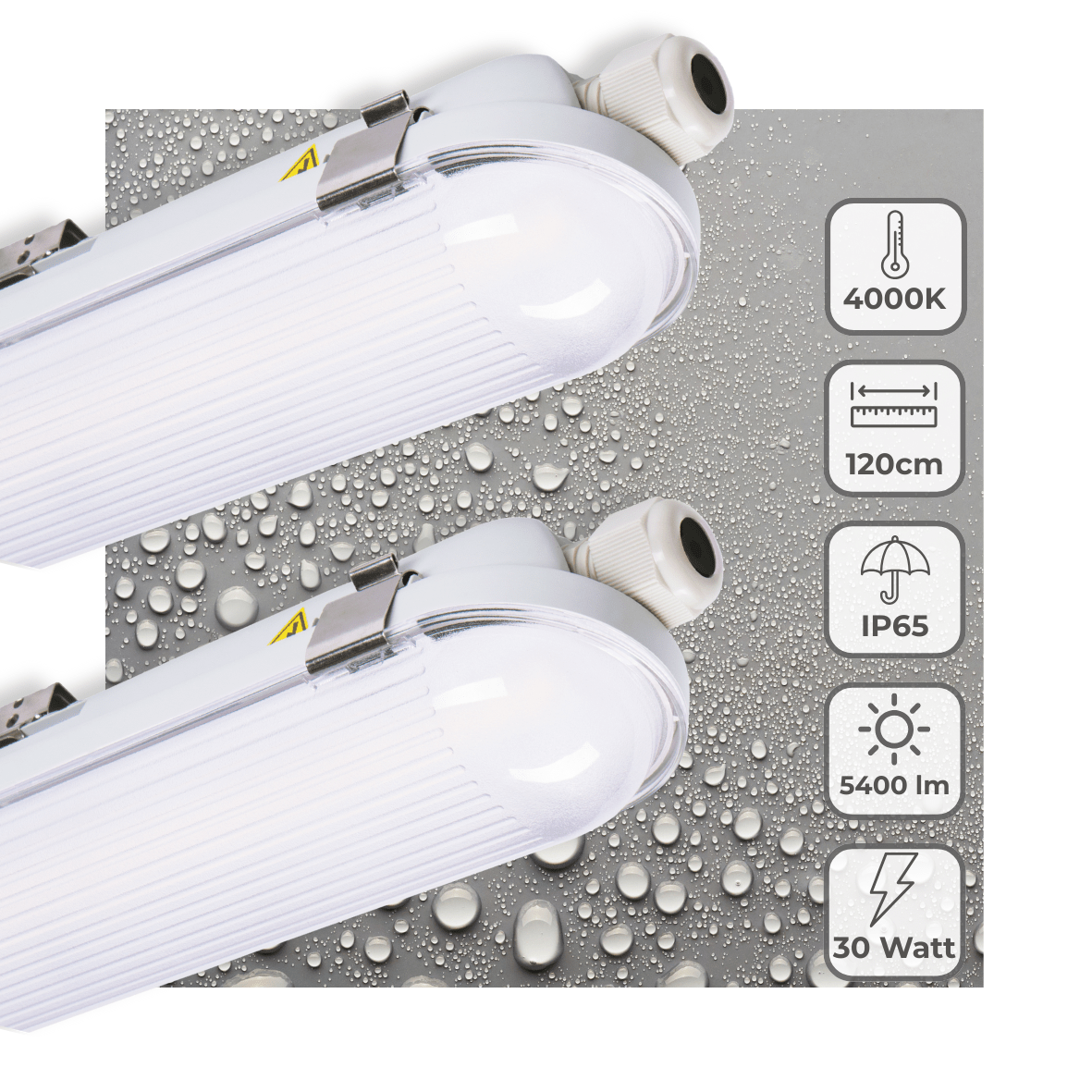 LED TL Armatuur 5400 Lumen - 30W - Koelwit 4000K - 120cm - IP65 - IK08 - Dimbaar - 2 Stuks