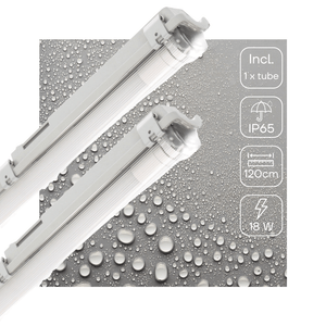 LED TL-Armatuur IP65 1890 Lumen - 18W - 4000K Koelwit - 120cm - Waterdicht - 2 Stuks