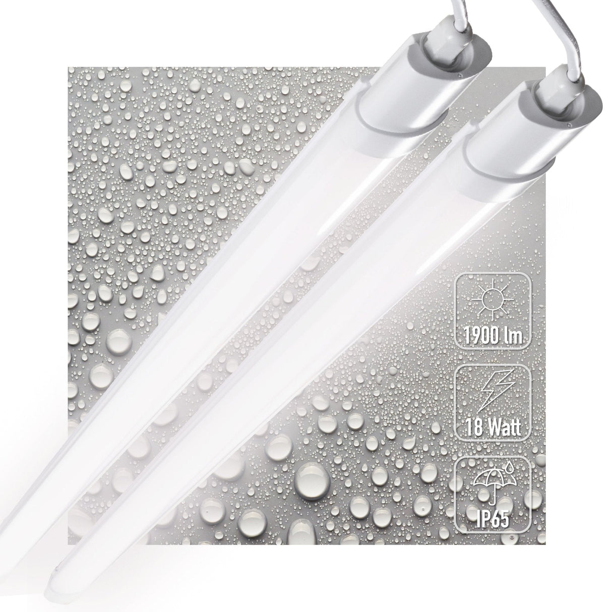 LED TL Armatuur 1900 lumen - 18W - Koelwit 4000K - IP65 Waterdicht - 120cm - 2 stuks