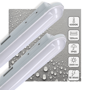 LED TL Armatuur 2500 lumen - 18W - Koelwit 4000K - IP65 Waterdicht - 120cm - 2 stuks