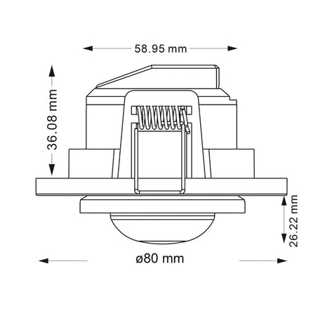 Détecteur de mouvement encastrable LED's Light - de 0 à 1200W - portée de détection de 8 mètres