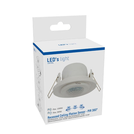 Détecteur de mouvement encastrable LED's Light - de 0 à 1200W - portée de détection de 8 mètres