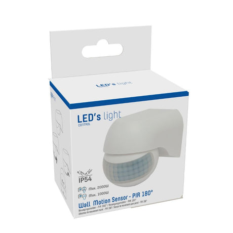 PIR Bewegingsmelder - 12m Bereik - 180° Detectiehoek - IP54 - Voor Binnen en Buiten - 2000W