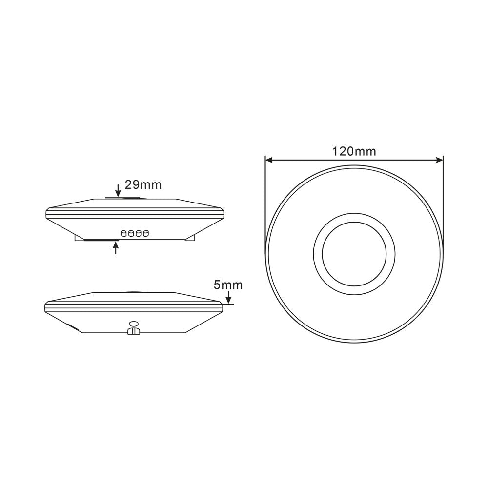 PIR Bewegingsmelder Plafond 360° - Bewegingssensor en Daglichtsensor - 6 meter Bereik - 300W LED - IP20